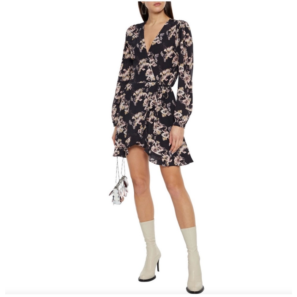 IRO Xena floral-print mini wrap dress
